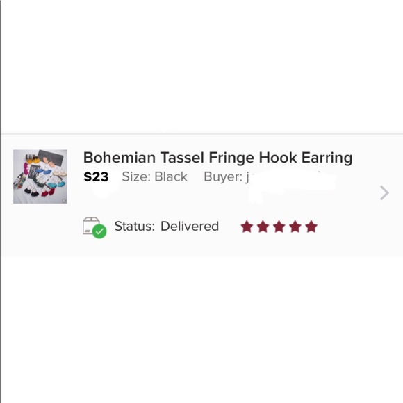 Bohemian Tassel Fringe Hook Earring - Picture 4 of 4